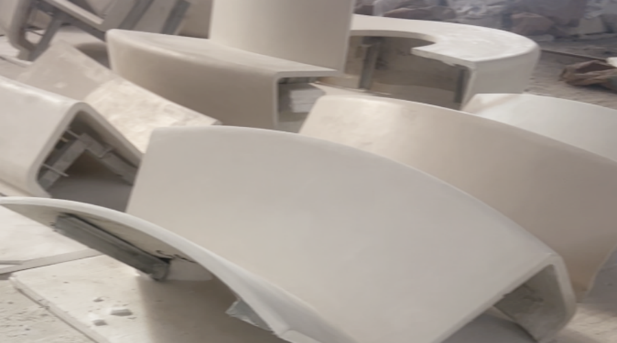 武漢商場(chǎng)水磨石GRC坐凳造型工程